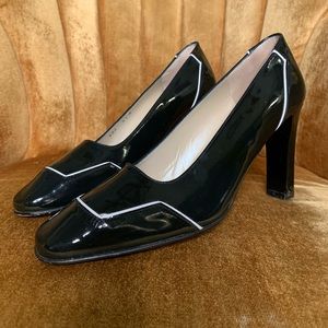 Black Patent Leather Charles Jourdan Pumps Size 5.5